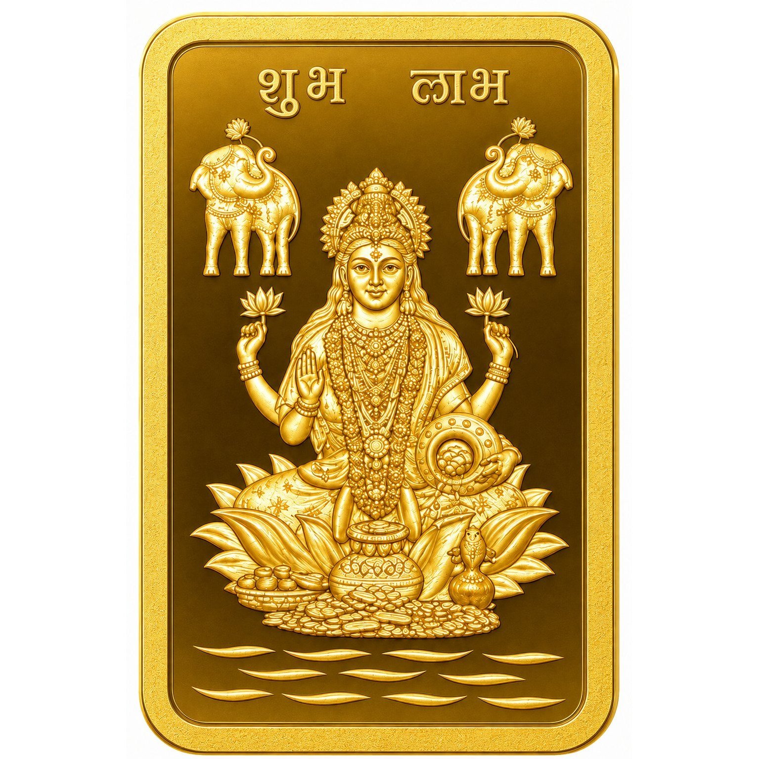 Laxmi Ganesh Divine Tree Gold Bar - 999 Pure Gold (10g)